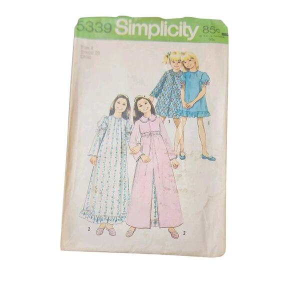 Vtg Lot Of 5 Simplicity Patterns 1 Girls 4 Miss Dress Pantsuits Ephemera - Picture 2 of 6